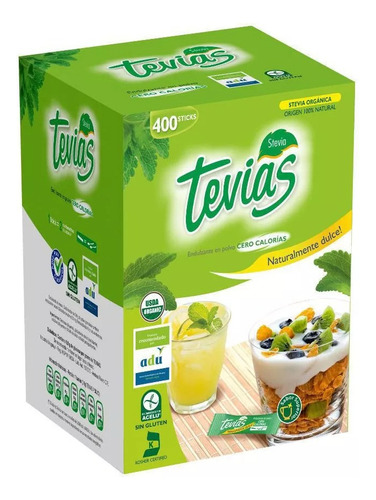 Edulcorante En Polvo Tevias 400 Sobres Aprobado Adu Y Acelu