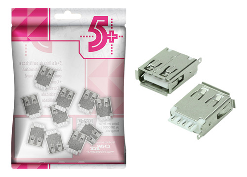 10x Peças Conector Usb Tipo A Fêmea - Para Pci Placa