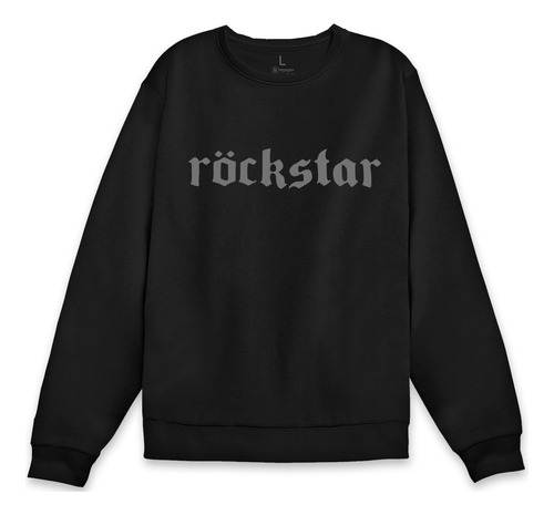 Buzo Frisado Rockstar Gustavo Cerati Negro Cuello Redondo