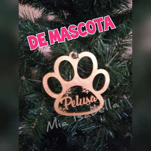 4 Esfera Navideña Personalizada Huella Perro Navidad Pintada