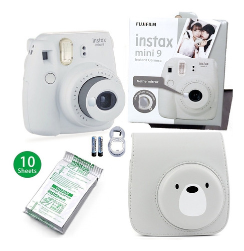 Fujifilm Instax Mini 9 Smoky , No Mini 8 +10 Fotos Case Oso