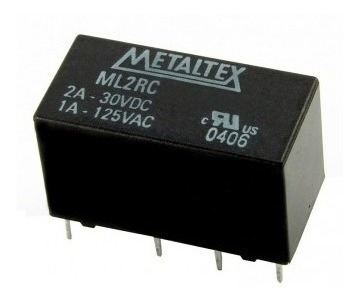 10x Relê Metaltex Ml2rc2 12v 2a - Duplo - 8 Terminais