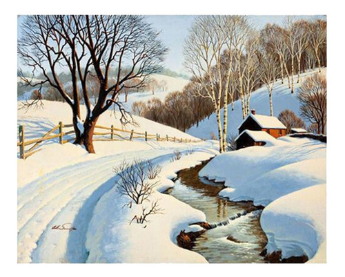 Paisaje De Cristal Imagen 5d Pintura Diamante Kit Invierno