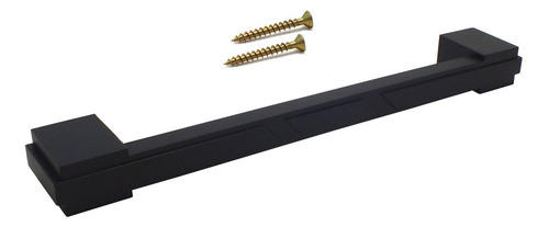 8 Puxador 192mm Rack Criado Mudo Cômoda Gavetas Móveis Preto Fosco Lisa