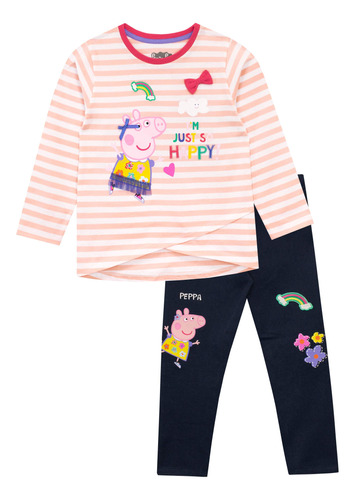 Peppa Pig Camiseta Y Leggings De Peppa Para Niña, Multicol.