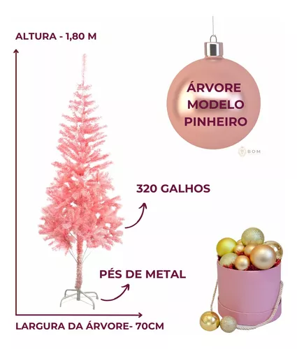 Árvore De Natal Rosa Barbie 1,50 320 Linha Premium Promoção