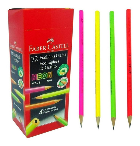 Lápis Preto Grafite N2 Neon Faber Castell - 12 Un