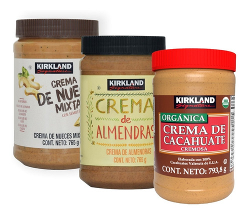 Pack Crema De Almendras + Cacahuate + Nueces Mixtas Kirkland