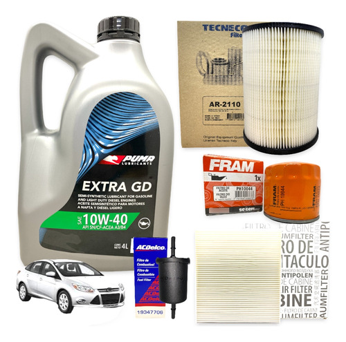 Kit Service 4 Filtros Ford Focus 3 2.0 1.6 + Aceite 10w40