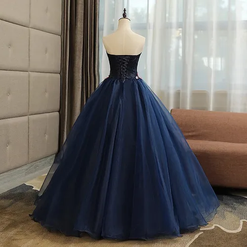 Vestidos de 15 años en azul marino sale