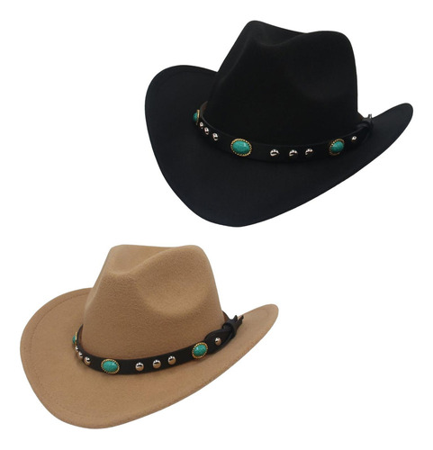 2 Sombreros De Vaquero Del Oeste De Ala Ancha, Sombrero De *