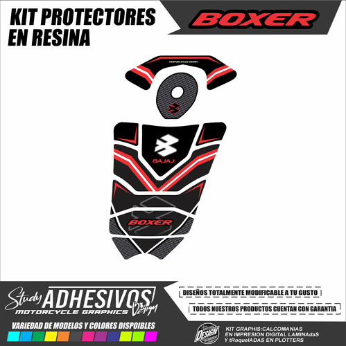 Protector De Tanque De Resinas Boxer 100 Relieve 3d 