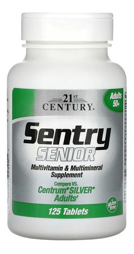 Sentry Senior Multivitamínico 50+ Anos 125 Tbs- 21st Century Sabor Sem sabor