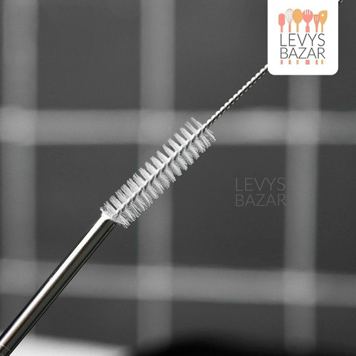 Imagen 7 de 10 de Set X4 Sorbetes Acero Inoxidable Reutilizable Cepillo Metal