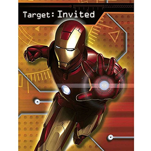 Iron Man Invitaciones W - Sobres (8ct).