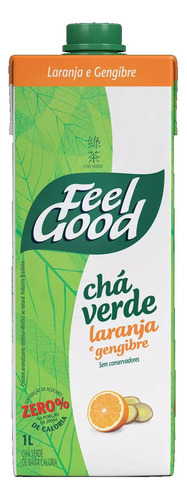 Chá Verde Feel Good Sabor Laranja Gengibre Zero Açúcar 1l