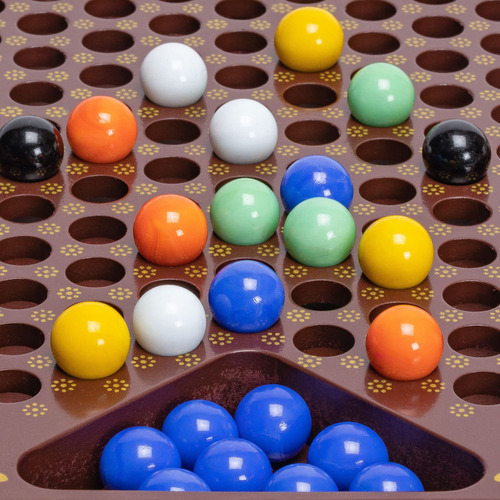 Juego De Mesa Halma Damas Chinas 32 Cm Tablero Madera