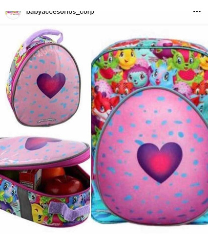 Set Escolar Morral Y Lonchera Hatchimals