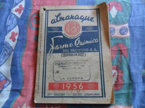 Almanaque Farma Quimica Del Pacifico 1956