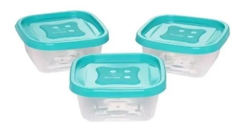Conjunto 5 Potes De Plástico Quadrado 230ml Barcelona Kit Cor Transparente