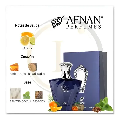 Afnan Turathi Blue Frescor E Sofisticação Masculina Edp 90ml