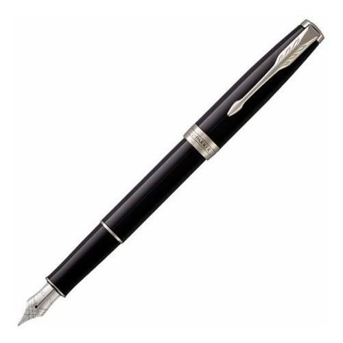 Lapicera Pluma Parker Sonnet Lacquered Black Palladium