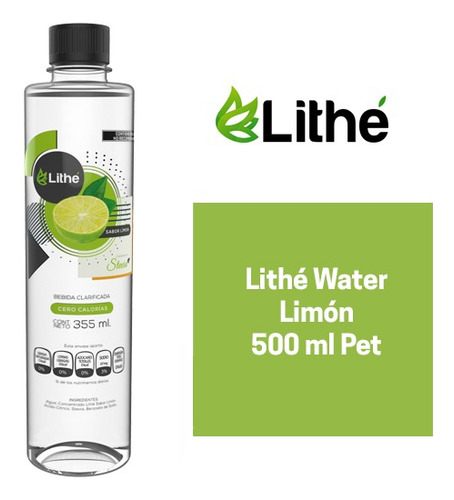 Agua Sabor Limón Lithe Sin Calorías 500 Ml Caja