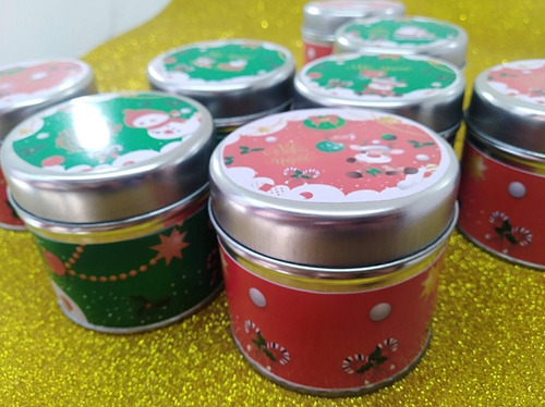 Latas Decoradas Navidad Con Chocolates