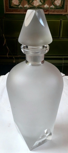 Antigua Licorera Botellon Cristal Esmerilado Estilo Art Deco