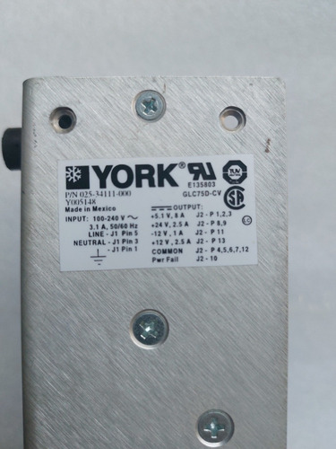 025-34111-000 Fuente De Poder Glc75d-cv Chiller York Usada (Usado)