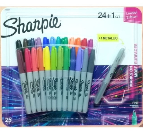 Marcadores Permanentes Sharpie Set 25 Colores De Punta Fina