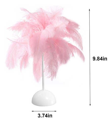 Lámpara De Mesa Con Forma De Pluma, Led, Funciona Con Pilas,