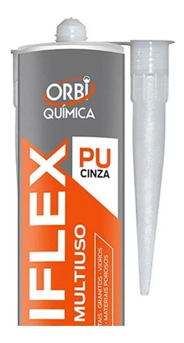 Imagem 2 de 3 de Cola Selante Pu Calha Cuba Construção Orbiflex Cinza 380g