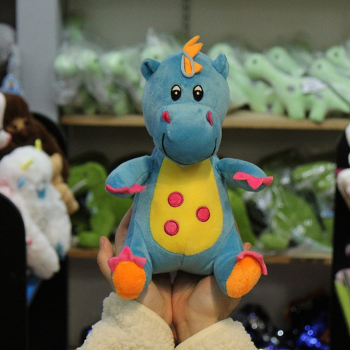 Tierno Dragón Dino Nino Azul Peluche 26cms Azul