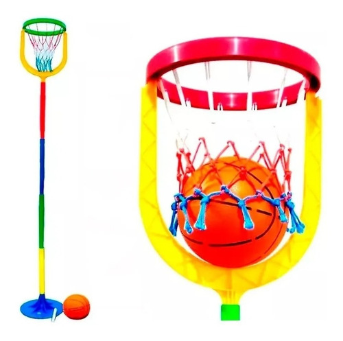 Aro De Basket Basquet De Pie Portatil + Pelota!! O F E R T A