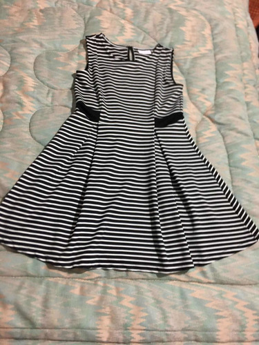 Place Vestido Para Niña 10-12 Años Negro-blanco