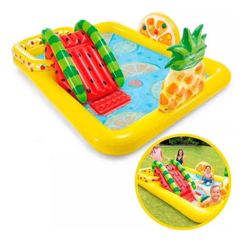 Piscina inflable Fun Fruit para parque infantil, 493 litros, color amarillo Intex