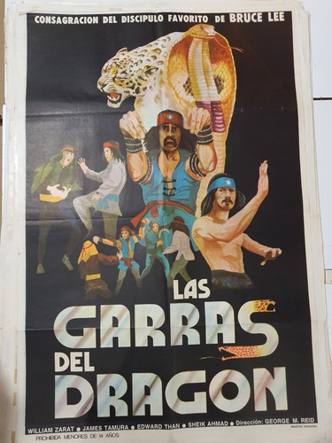 Antiguo Afiche De Cine Original-1734-las Garras Del Dragon-