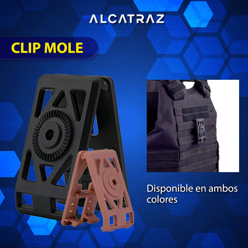 Imagen 4 de 10 de Adaptador Cinturon Tactico Molle Pistolera Clip Alcatraz