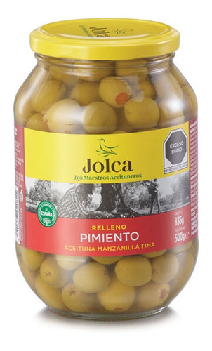 Aceituna Verde Rellena De Pimiento Jolca Tarro 835g