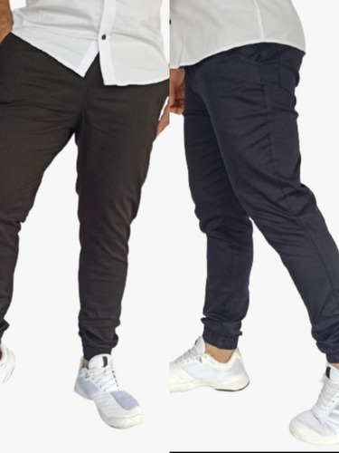  2 Unidades Pantalón Jogger Dril Licrado Pitillo 4 Bolsillos