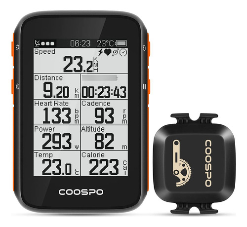Computadora De Bicicleta Coospo Modelo Bc200 Gps Inalámbrico Negro