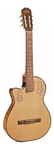 Guitarra criolla clásica La Alpujarra 300KEC para zurdos natural barnizado