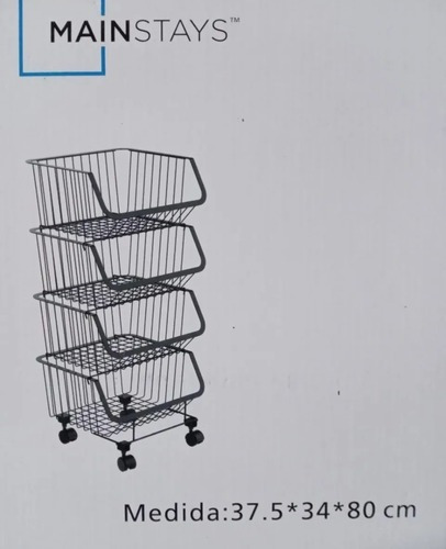 Canastas Organizadoras 4 Pzas Apilables En Forma De Carrito