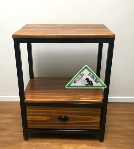 Mueble Para Bacha Baño Madera Y Hierro Estilo Industrial