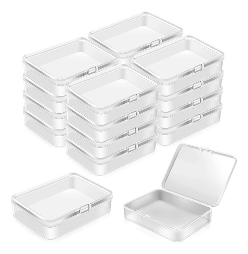 16 Pcs Mini Contenedores De Plástico Cajas Tapa, 4.5x3...