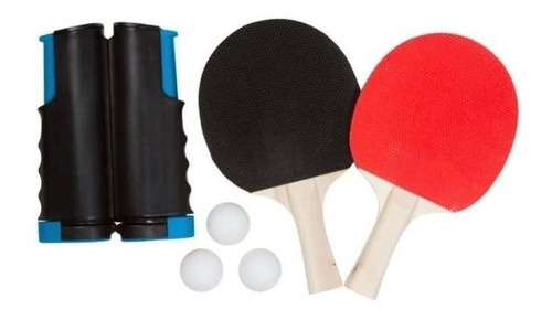 Set Para Tenis De Mesa C 3 Bolas 2 Raquetas 1 Red Ping Pong