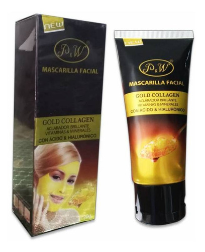 Mascarilla Facial Gold Collagen Con Acido Hialurónico Oro