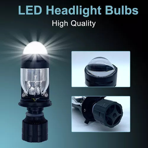 Miniproyector Led H4, Cañón Ovalado, Doble Lupa F