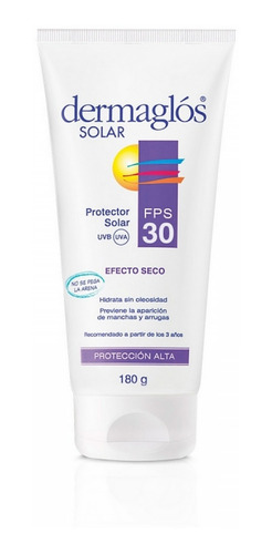 Protector Solar Fps 30 Efecto Seco Dermaglos X 180 Gr